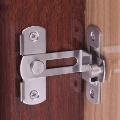 Flip Door Sliding Latch 90 Degree Stainless Steel Latch Safety Door Lock Right Angle Curved Door Buckle