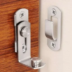 Flip Door Sliding Latch 90 Degree Stainless Steel Latch Safety Door Lock Right Angle Curved Door Buckle