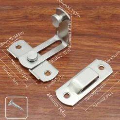 Flip Door Sliding Latch 90 Degree Stainless Steel Latch Safety Door Lock Right Angle Curved Door Buckle