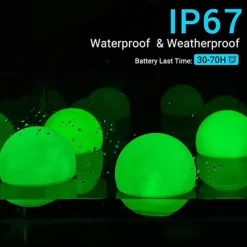 Floating Pool Lights 6pcs 2pcs 16 Color Changing RGB LED Ball Lights IP67 Waterproof 7.8cm Hot Tub Night Lights Pool Toys