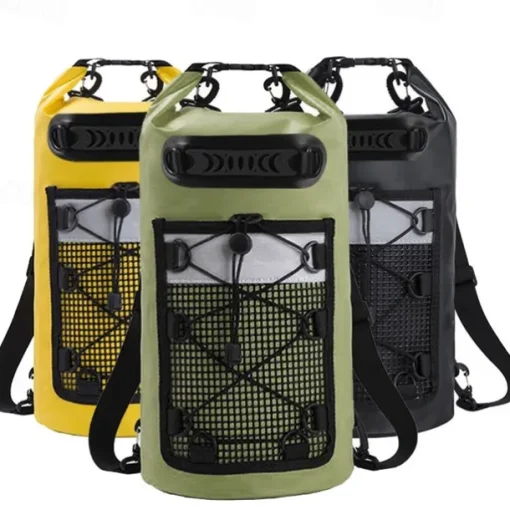 Floating Waterproof Dry Backpack 20L, PVC Drifting Bag, Water-Resistant, Durable, Ideal for Kayaking, Boating, Camping, Outdoor Adventures, Protects Gear from Water, Sand, Dust
