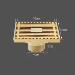 Floor Drain Solid Brass Block Hair Floor Register 1pc - Bathroom 10cm*10cm