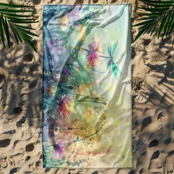 Floral Beach Towel,Beach Towels for Travel, Quick Dry Towel for Swimmers Sand Proof Beach Towels for Women Men Girls Kids, Cool Pool Towels Beach Accessories Absorbent Towel