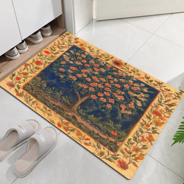 Floral Bird Doormat Floor Mats Washable Rugs Kitchen Mat Non-Slip Oil Proof Rug Indoor Outdoor Mat Bedroom Decor Bathroom Mat Entrance Rug Inspired by William Morris