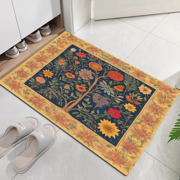 Floral Bird Doormat Floor Mats Washable Rugs Kitchen Mat Non-Slip Oil Proof Rug Indoor Outdoor Mat Bedroom Decor Bathroom Mat Entrance Rug Inspired by William Morris