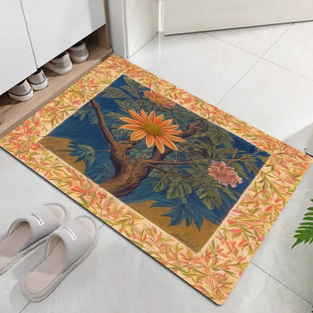 Floral Bird Doormat Floor Mats Washable Rugs Kitchen Mat Non-Slip Oil Proof Rug Indoor Outdoor Mat Bedroom Decor Bathroom Mat Entrance Rug Inspired by William Morris