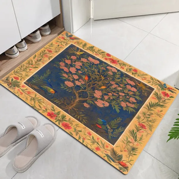 Floral Bird Doormat Floor Mats Washable Rugs Kitchen Mat Non-Slip Oil Proof Rug Indoor Outdoor Mat Bedroom Decor Bathroom Mat Entrance Rug Inspired by William Morris