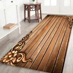 Floral Butterfly Board Pattern Flannel Floor Mat Fabric Printed Home Entrance Doormat Carpet Mattress Bathroom Mat