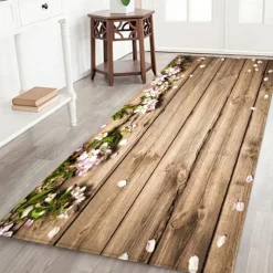 Floral Butterfly Board Pattern Flannel Floor Mat Fabric Printed Home Entrance Doormat Carpet Mattress Bathroom Mat