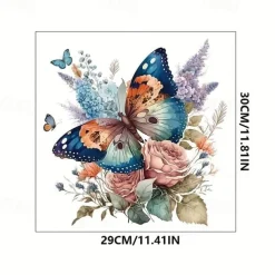 Floral Butterfly Toilet Seat Decal, Waterproof Self-adhesive Bathroom Decoration Decal, Bathroom Decoration Sticker, Home Decor