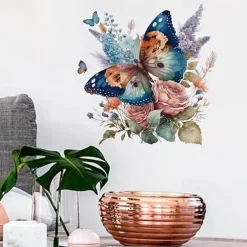 Floral Butterfly Toilet Seat Decal, Waterproof Self-adhesive Bathroom Decoration Decal, Bathroom Decoration Sticker, Home Decor