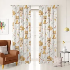 Floral Curtains for Bedroom Kids Room Rod Pocket Curtains for Boys Girls Window Treatment 1 Panel Drapes for Nursery, Soft Thick