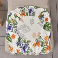 Floral Dining Chair Cover Super Fit Stretch Removable Washable High Back Dining Chair Cover Seat Slipcover for Hotel Dining Room Ceremony Banquet Wedding Party