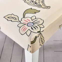 Floral Dining Chair Cover Super Fit Stretch Removable Washable High Back Dining Chair Cover Seat Slipcover for Hotel Dining Room Ceremony Banquet Wedding Party