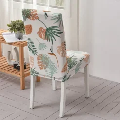 Floral Dining Chair Cover Super Fit Stretch Removable Washable High Back Dining Chair Cover Seat Slipcover for Hotel Dining Room Ceremony Banquet Wedding Party