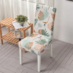 Floral Dining Chair Cover Super Fit Stretch Removable Washable High Back Dining Chair Cover Seat Slipcover for Hotel Dining Room Ceremony Banquet Wedding Party