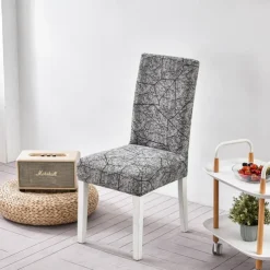 Floral Dining Chair Cover Super Fit Stretch Removable Washable High Back Dining Chair Cover Seat Slipcover for Hotel Dining Room Ceremony Banquet Wedding Party