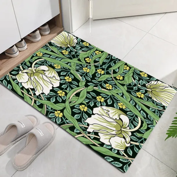 Floral Doormat Floor Mats Washable Rugs Kitchen Mat Non-Slip Oil Proof Rug Indoor Outdoor Mat Bedroom Decor Bathroom Mat Entrance Rug Inspired by William Morris