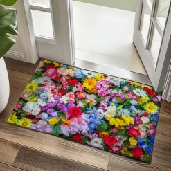 Floral Doormat Kitchen Mat Floor Mat Non-Slip Area Rug Oil Proof Rug Indoor Outdoor Mat Bedroom Decor Bathroom Mat Entrance Rug Spring Summer