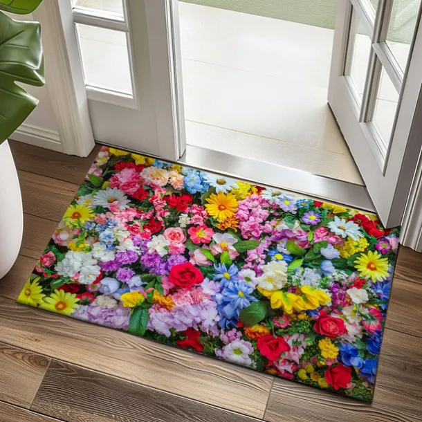 Floral Doormat Kitchen Mat Floor Mat Non-Slip Area Rug Oil Proof Rug Indoor Outdoor Mat Bedroom Decor Bathroom Mat Entrance Rug Spring Summer