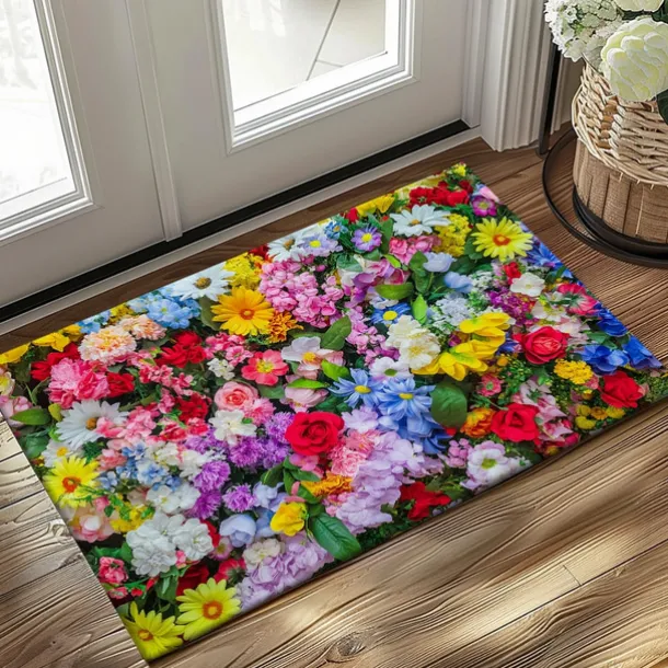 Floral Doormat Kitchen Mat Floor Mat Non-Slip Area Rug Oil Proof Rug Indoor Outdoor Mat Bedroom Decor Bathroom Mat Entrance Rug Spring Summer