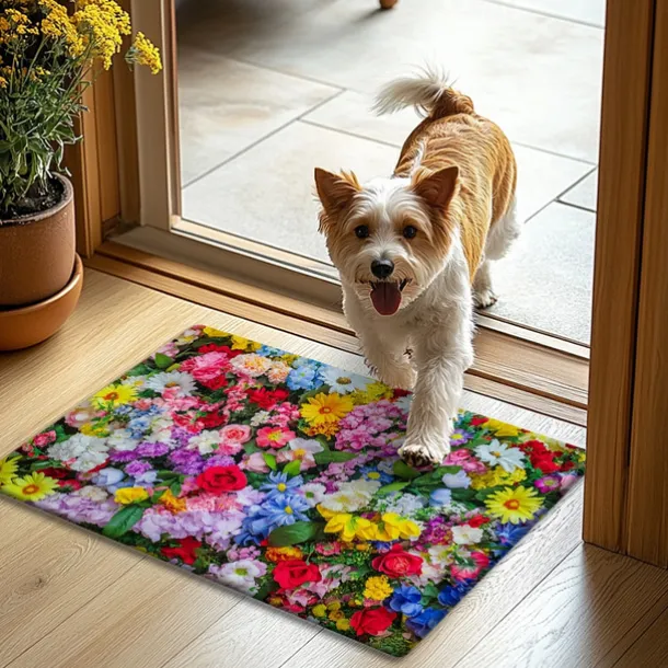 Floral Doormat Kitchen Mat Floor Mat Non-Slip Area Rug Oil Proof Rug Indoor Outdoor Mat Bedroom Decor Bathroom Mat Entrance Rug Spring Summer