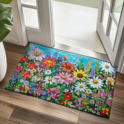 Floral Doormat Kitchen Mat Floor Mat Non-Slip Area Rug Oil Proof Rug Indoor Outdoor Mat Bedroom Decor Bathroom Mat Entrance Rug Spring Summer
