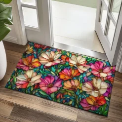 Floral Doormat Kitchen Mat Floor Mat Non-Slip Area Rug Oil Proof Rug Indoor Outdoor Mat Bedroom Decor Bathroom Mat Entrance Rug Spring Summer