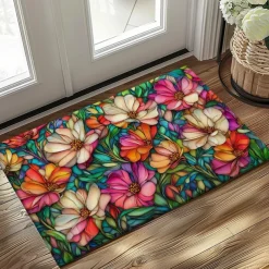 Floral Doormat Kitchen Mat Floor Mat Non-Slip Area Rug Oil Proof Rug Indoor Outdoor Mat Bedroom Decor Bathroom Mat Entrance Rug Spring Summer