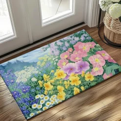 Floral Doormat Kitchen Mat Floor Mat Non-Slip Area Rug Oil Proof Rug Indoor Outdoor Mat Bedroom Decor Bathroom Mat Entrance Rug Spring Summer