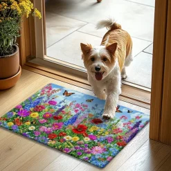 Floral Doormat Kitchen Mat Floor Mat Non-Slip Area Rug Oil Proof Rug Indoor Outdoor Mat Bedroom Decor Bathroom Mat Entrance Rug Spring Summer
