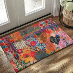 Floral Doormat Kitchen Mat Floor Mat Non-Slip Area Rug Oil Proof Rug Indoor Outdoor Mat Bedroom Decor Bathroom Mat Entrance Rug God's Love Spring Summer