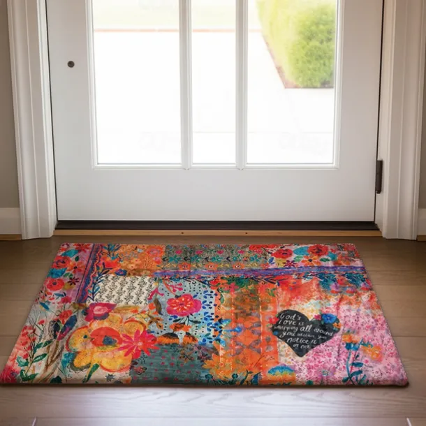 Floral Doormat Kitchen Mat Floor Mat Non-Slip Area Rug Oil Proof Rug Indoor Outdoor Mat Bedroom Decor Bathroom Mat Entrance Rug God's Love Spring Summer