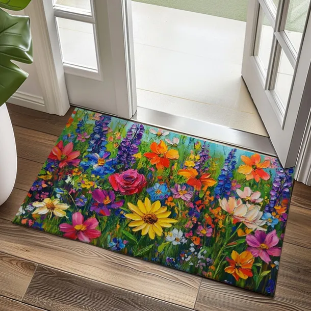 Floral Doormat Kitchen Mat Floor Mat Non-Slip Area Rug Oil Proof Rug Indoor Outdoor Mat Bedroom Decor Bathroom Mat Entrance Rug Spring Summer