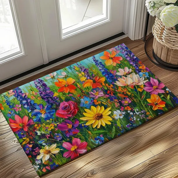 Floral Doormat Kitchen Mat Floor Mat Non-Slip Area Rug Oil Proof Rug Indoor Outdoor Mat Bedroom Decor Bathroom Mat Entrance Rug Spring Summer