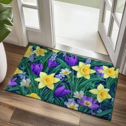Floral Doormat Kitchen Mat Floor Mat Non-Slip Area Rug Oil Proof Rug Indoor Outdoor Mat Bedroom Decor Bathroom Mat Entrance Rug Spring Summer