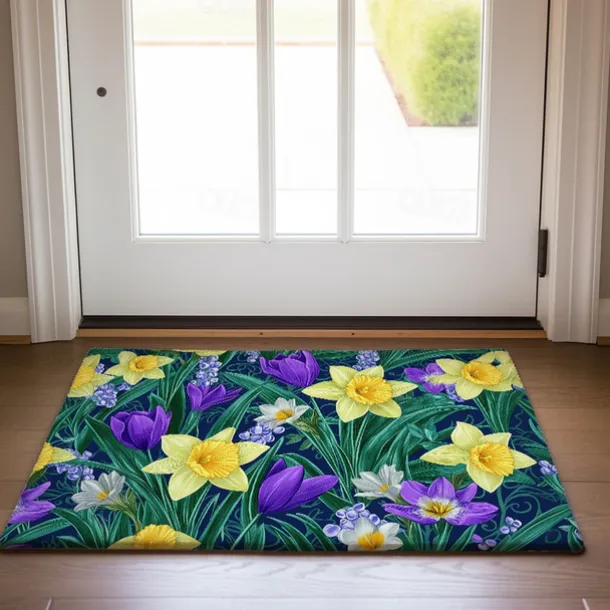 Floral Doormat Kitchen Mat Floor Mat Non-Slip Area Rug Oil Proof Rug Indoor Outdoor Mat Bedroom Decor Bathroom Mat Entrance Rug Spring Summer