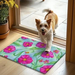 Floral Doormat Kitchen Mat Floor Mat Non-Slip Area Rug Oil Proof Rug Indoor Outdoor Mat Bedroom Decor Bathroom Mat Entrance Rug Spring Summer