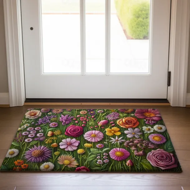 Floral Doormat Kitchen Mat Floor Mat Non-Slip Area Rug Oil Proof Rug Indoor Outdoor Mat Bedroom Decor Bathroom Mat Entrance Rug Spring Summer