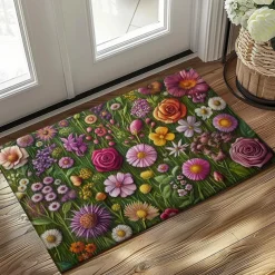 Floral Doormat Kitchen Mat Floor Mat Non-Slip Area Rug Oil Proof Rug Indoor Outdoor Mat Bedroom Decor Bathroom Mat Entrance Rug Spring Summer