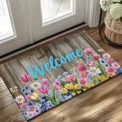 Floral Doormat Kitchen Mat Floor Mat Non-Slip Area Rug Oil Proof Rug Indoor Outdoor Mat Bedroom Decor Bathroom Mat Entrance Rug Spring Summer