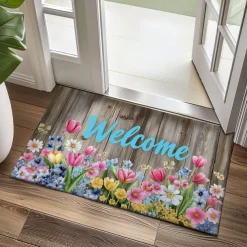 Floral Doormat Kitchen Mat Floor Mat Non-Slip Area Rug Oil Proof Rug Indoor Outdoor Mat Bedroom Decor Bathroom Mat Entrance Rug Spring Summer