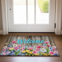 Floral Doormat Kitchen Mat Floor Mat Non-Slip Area Rug Oil Proof Rug Indoor Outdoor Mat Bedroom Decor Bathroom Mat Entrance Rug Spring Summer