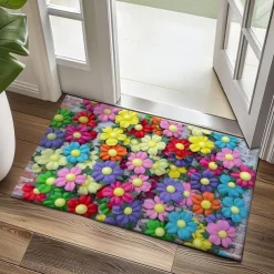 Floral Doormat Kitchen Mat Floor Mat Non-Slip Area Rug Oil Proof Rug Indoor Outdoor Mat Bedroom Decor Bathroom Mat Entrance Rug Spring Summer