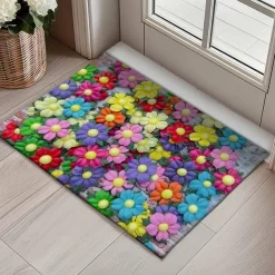 Floral Doormat Kitchen Mat Floor Mat Non-Slip Area Rug Oil Proof Rug Indoor Outdoor Mat Bedroom Decor Bathroom Mat Entrance Rug Spring Summer