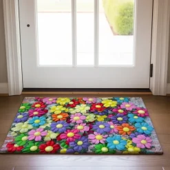 Floral Doormat Kitchen Mat Floor Mat Non-Slip Area Rug Oil Proof Rug Indoor Outdoor Mat Bedroom Decor Bathroom Mat Entrance Rug Spring Summer
