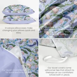 Floral Duvet Cover Full Size Bedding Set Bed Sets Quilt Cover Soft Lightweight Comforter Cover with 2 Pillowcases for Summer Spring