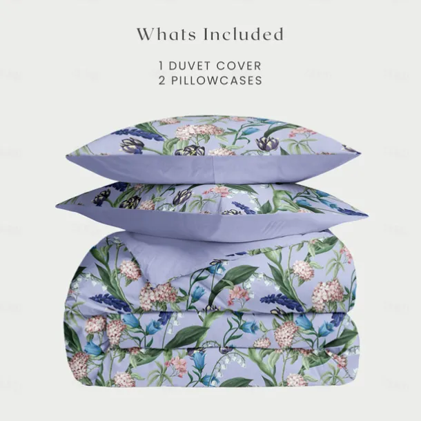 Floral Duvet Cover Full Size Bedding Set Bed Sets Quilt Cover Soft Lightweight Comforter Cover with 2 Pillowcases for Summer Spring