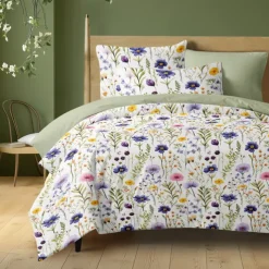 Floral Duvet Cover Full Size Bedding Set Bed Sets Quilt Cover Soft Lightweight Comforter Cover with 2 Pillowcases for Summer Spring