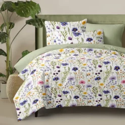 Floral Duvet Cover Full Size Bedding Set Bed Sets Quilt Cover Soft Lightweight Comforter Cover with 2 Pillowcases for Summer Spring